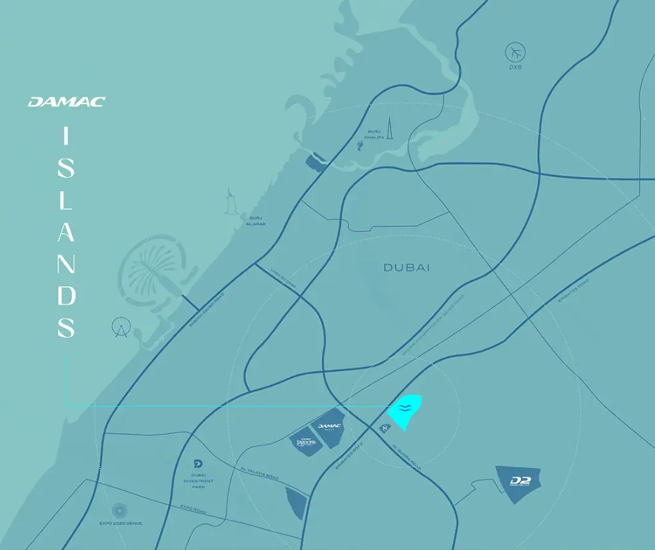 DAMAC Islands Location Map