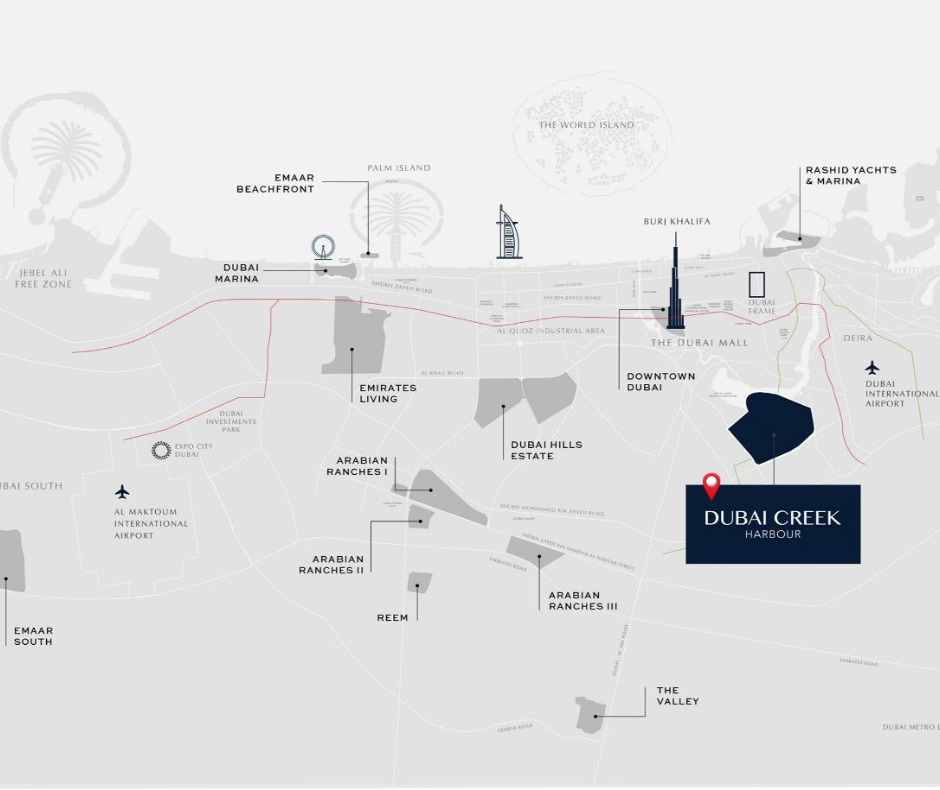 Dubai Creek Harbour Location Map