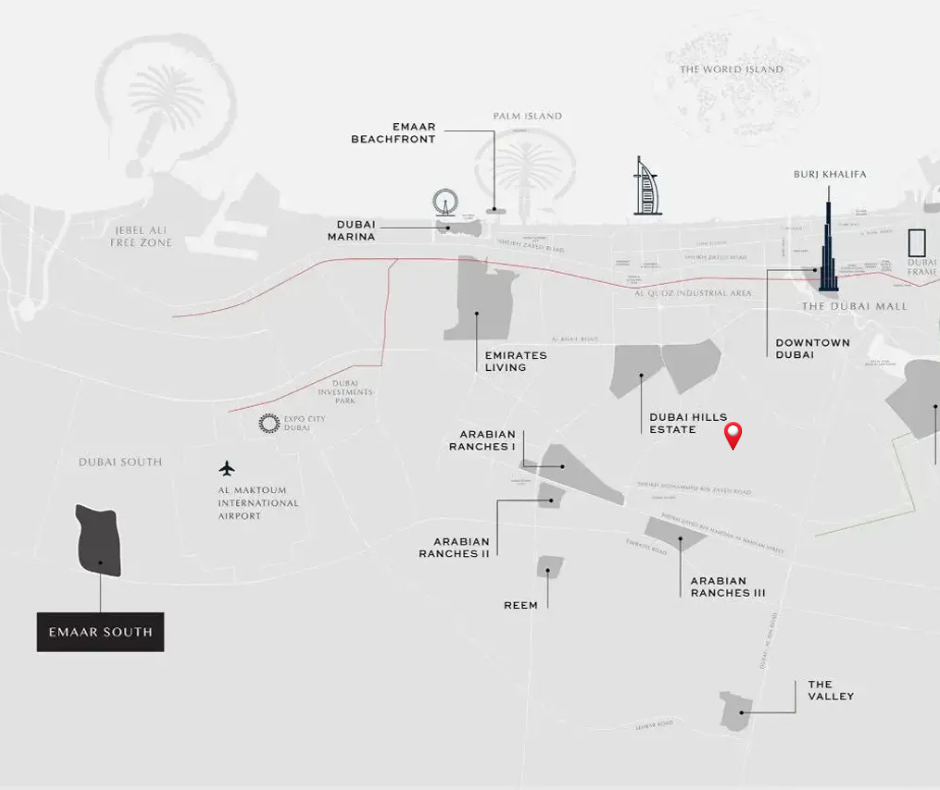 Emaar South Location Map