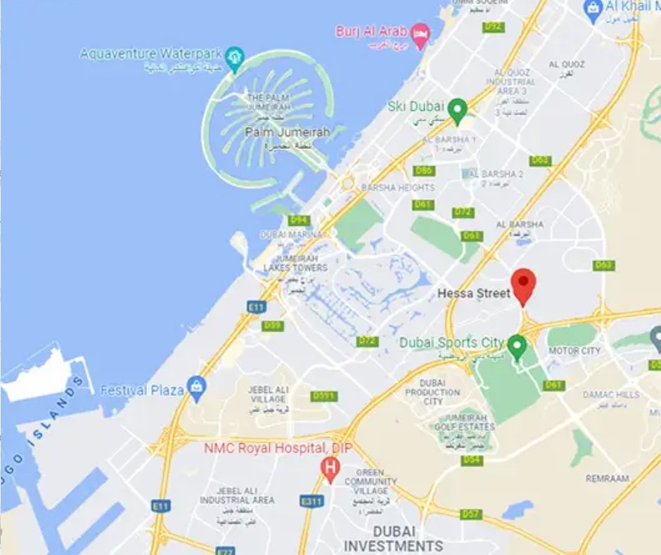 DAMAC Lagoons Location Map