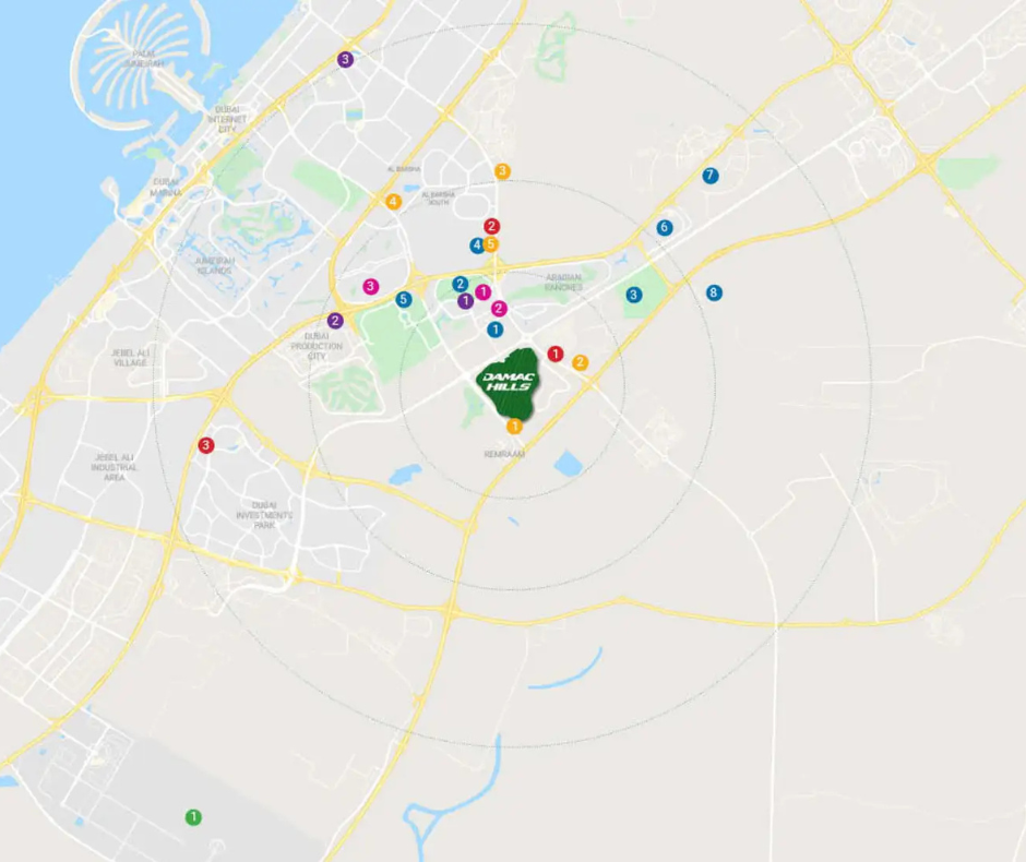 DAMAC Hills 2 Location Map
